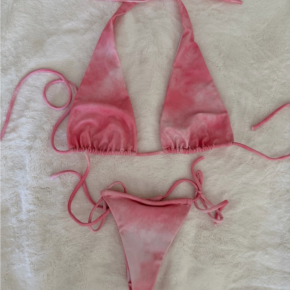 Pink Tie-Dye Bikini Set